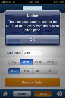 firstrade iphone app stock trading error message
