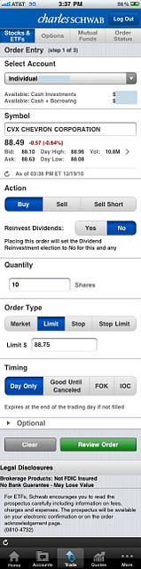 schwab iphone app stock order entry menu