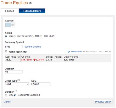 merrill edge stock order trading menu